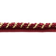 thumbnail image 1 of 3/8" (1cm) Decorative Looped Ribbon Rope Cord Trim with Lip (Style# 0038RC), Burgundy Gold Red Multicolor #81355 (Wine Red, Yellow Gold, Dark Red) Sold By The Yard (36"/3 ft/0.9m), 1 of 1