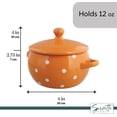 thumbnail image 2 of Servette Home Soup Bowls with Handles and Lids Ceramic Polka Dot Set of 2 Orange, 2 of 5
