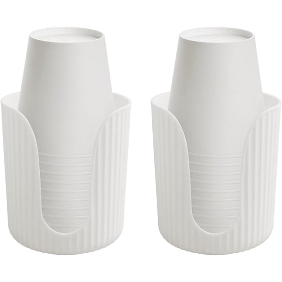 Paper Cup Dispensers, 1Pcs Cup Storage Holders 3oz- 4oz Coffee Cup Holder Cup Dispenser for Bathroom, Kitchen, Coffee Shop (White)