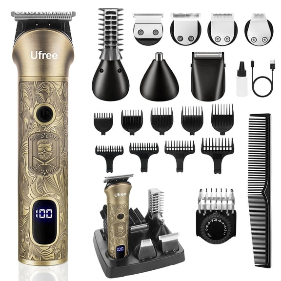 Ufree Beard Trimmer for Men, Electric Razor Shaver, Cordless Hair Clipper Shaving Kit for Mustache Body Nose Ear Hair Facial, Adjustable Beard Grooming Kit Birthday Gifts for Men