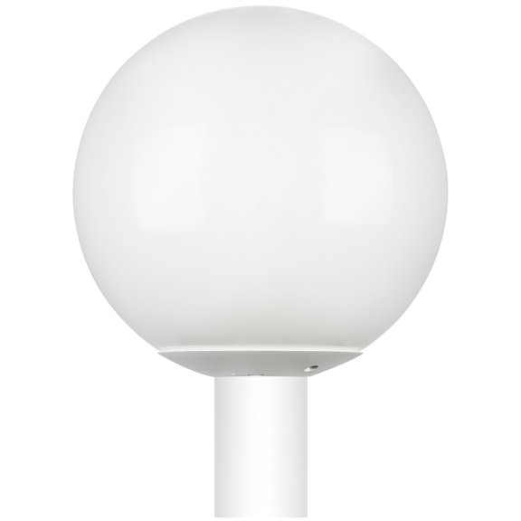 Sunlite 12" Decorative Outdoor Fixture, Medium Base (E26) Socket,120 Volts, Mounts on 3" Post (Not Included), UL Listed, White Globe, White Base