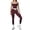 V-wine Red, variant on Womens Workout Sets Two Piece Spaghetti Straps Tank Top Matching High Waist Leggings Gym Work Out Outfits with Pockets