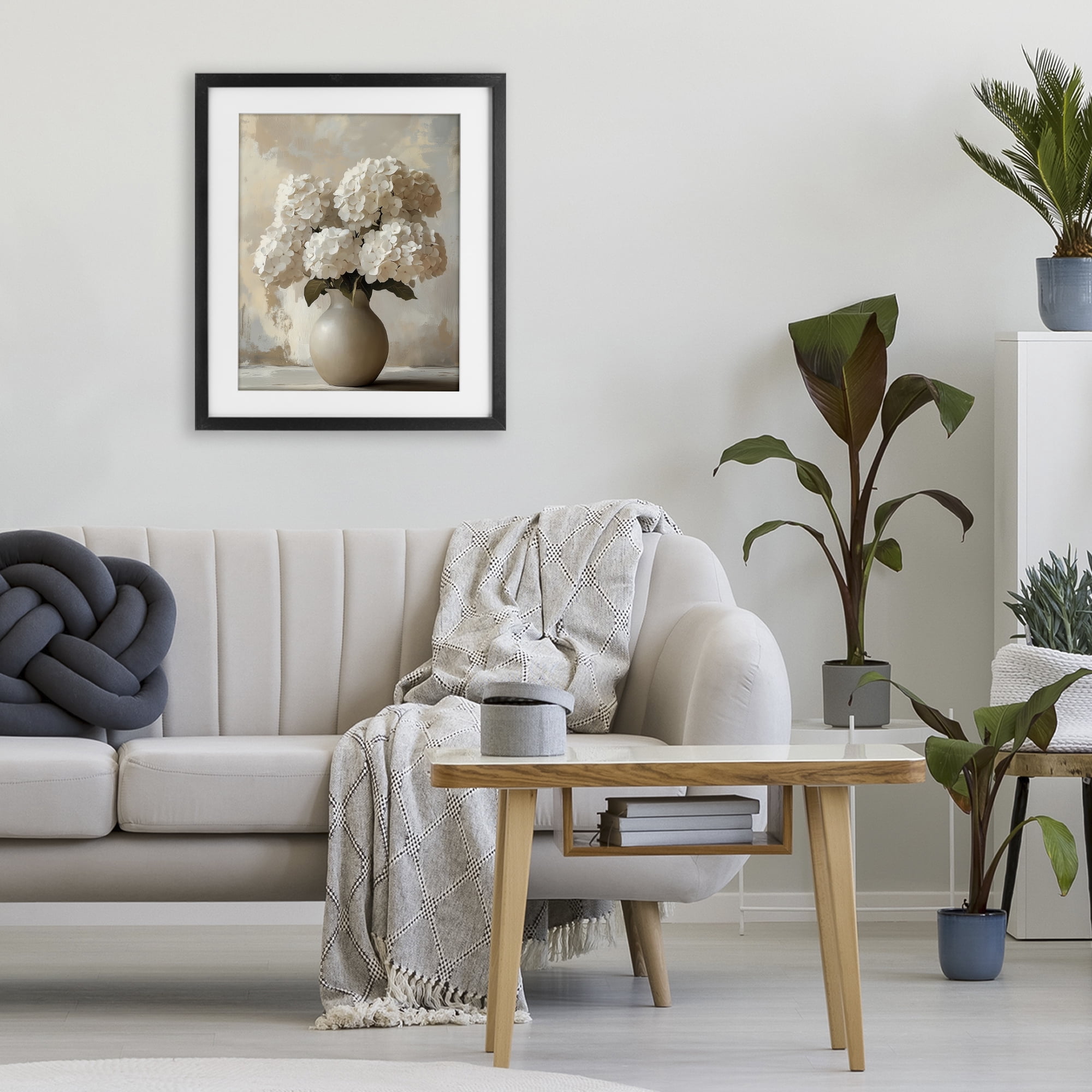 Stupell Industries Vase of Hydrangeas in Bloom Black Framed Print Under Glass, design by LSR Design Studio