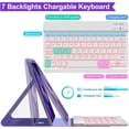 thumbnail image 3 of iPad Keyboard Case for Pro 2022 11-inch(4th Gen),Air 5th 4th Gen 2022/2020, iPad Pro 11 1st/2nd/3rd Gen 2018/2020/2021, 10.9 inch with Backlit Detachable Keyboard,Smart Folio (Purple), 3 of 10
