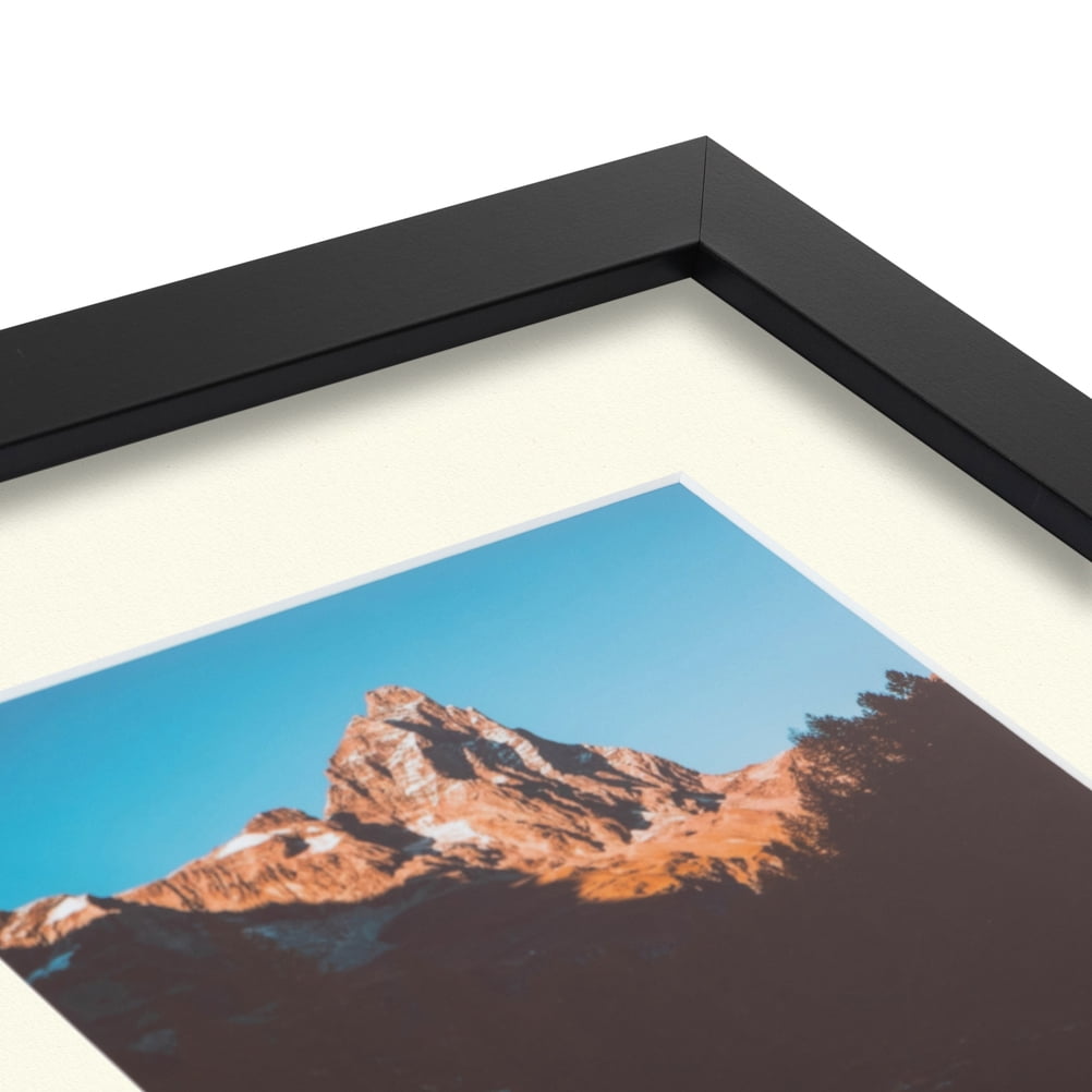 ArtToFrames 16x22 Matted Picture Frame with 12x18 Single Mat Photo Opening Framed in 1.25 Satin Black and 2 Brilliant White Mat (FWM-3926-16x22)