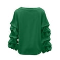 thumbnail image 7 of Women's Irregular Sleeve Sweatshirt, Fashion Oversized Pullover, Casual Loose Fit Crewneck Top, Drop Shoulder Long Sleeve Blouse, Trendy Streetwear Sweater for Women Green S, 7 of 7