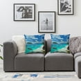 thumbnail image 2 of BANET Tropical Beach Island Throw Pillow Covers, Decorative Pillow Covers Digital Printing Blended Fabric for Couch Sofa Bed Invisible Zipper 12x12in, 2 of 7