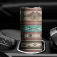 thumbnail image 3 of 20oz Brown Geometric Triangle Diamond Pattern Skinny Tumblers Stainless Steel Tumbler with Lid and Straw,Vacuum Insulated Double Wall Travel Tumbler Cups with Cleaning Brush for Coffee,Tea, 3 of 6