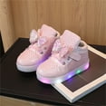thumbnail image 5 of hengsof Toddler Glitter Shoes Girl's Flashing Sneakers with Cute Bowknot, 5 of 8