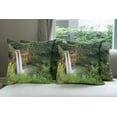 thumbnail image 6 of Ambesonne Landscape Throw Pillow Cover 4 Pack, Twin Waterfalls Hawai, 24", Green, 6 of 7
