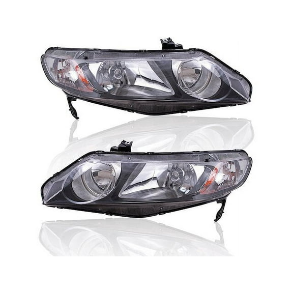 Headlight Assembly Set - Compatible with 2009 - 2011 Honda Civic Sedan 4-Door 2010
