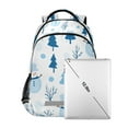 thumbnail image 7 of FORMRS Unisex Backpack Elementary School Travel Bookbag with Reflective Stripes, Blue Simple Cartoon Snowmen, 7 of 7
