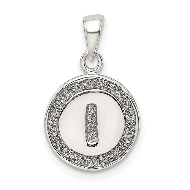 Collier Pendentif Cercle Monogramme Initiale Lettre I en Argent Sterling 925