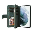 thumbnail image 3 of Multifunctional Case for Samsung S21 Plus,[RFID Blocking] 9 Credit Cards Holder with Wrist Strap, Premium PU Leather Zipper Wallet Purse Magnetic Flip Phone Cover for Samsung Galaxy S21 Plus, Green, 3 of 12