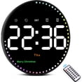 thumbnail image 1 of Digital Wall Clock,10" Digital Clock Large Display with Remote Control,Adjustable Brightness, Calendar, Temperature, 12/24 H, for Living Room Office Bedroom Elderly Adults, 1 of 10