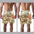 thumbnail image 3 of luoweisi Men's Beach Shorts Quick Dry Swim Trunks with Mesh Lining Cartoon Dinosaur M, 3 of 5