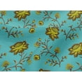 thumbnail image 4 of oneOone Viscose Jersey Turquoise Blue Fabric Leaves & Flower Floral Fabric For Sewing Printed Craft Fabric By The Yard 60 Inch Wide, 4 of 5