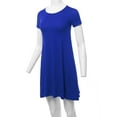 thumbnail image 5 of A2Y Women's Solid Printed Summer Casual T-Shirt Tunic Swing Dress with Side Pockets Royal Blue M, 5 of 6