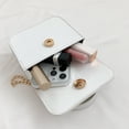 thumbnail image 2 of Bolso de mano para mujer, bolso de mano tipo bandolera con brillo de Metal brillante y sólido para mujer (blanco), 2 of 9