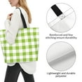 thumbnail image 3 of Balery White Green Plaid Bolsa Tote Estilo Estético con Cremalleras, Bolsa de Hombro, Bolsa de Compras Grande y Plegable, 3 of 8