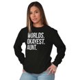 thumbnail image 3 of Worlds Okayest Aunt Niece Nephew Cute Women's Long Sleeve T Shirt Brisco Brands S, 3 of 5