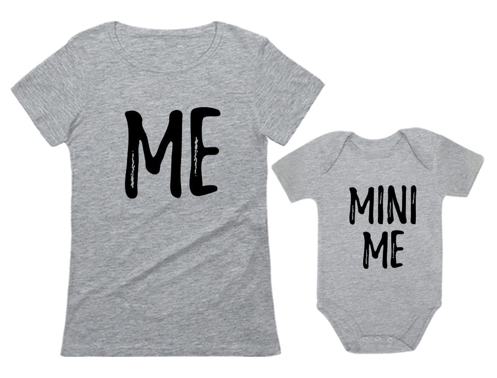 Mommy and Me Outfits Me and Mini Me Mother Daughter Matching Mothers Day Shirts  Mom Gray X-Large / Daughter Gray 6M (3-6M) 