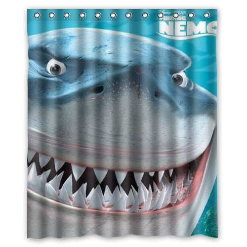 TOUXIHAA Bruce Shark Finding Nemo Shower Curtain Bathroom Curtain Set with Hooks Size 60x72 inches