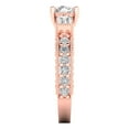 thumbnail image 3 of Three-Stone Engagement Ring for Women - 2.33ct Moissanite in 14K Rose Gold Promise Ring, 3 of 6