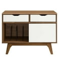 thumbnail image 4 of Modway Envision Vinyl Record Display Stand in Walnut White, 4 of 6