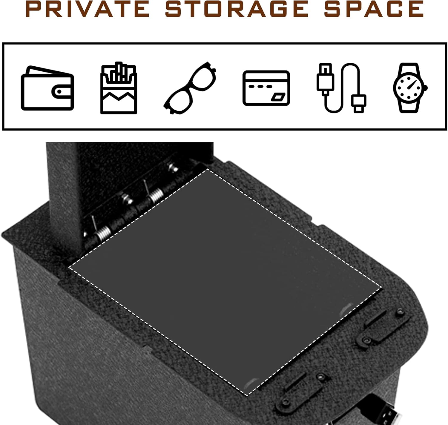 Center Console Safe Gun Safe Box Compatible with 2019-2022 Toyota RAV4, with 4-Digit Combo Lock, Center Console Organizer