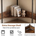 thumbnail image 5 of 28.5" Corner Computer Desk with Charging Station & Open Shelf, Triangle Laptop PC Work Table, Small Home office Desk,Rustic Brown, 5 of 9