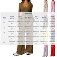 thumbnail image 4 of 3 Piece Yoga Set For Women Crewneck Tank Tops Wrap Side Tie Long Sleeve Tops Wide Leg Pants Fall Workout Stretchy Outfits, 4 of 5