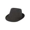 thumbnail image 1 of Pinstripe Lightweight Fedora Hat (More Colors Available), Black Small/Medium, 1 of 2