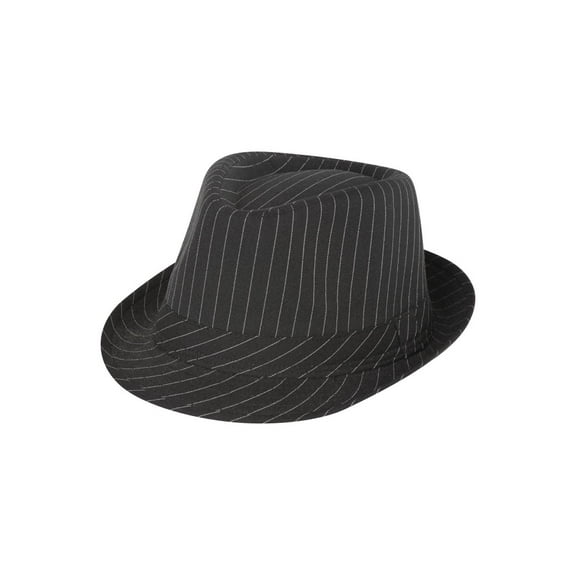 Pinstripe Lightweight Fedora Hat , Black Small/Medium