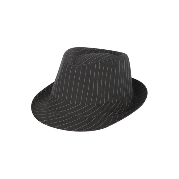 Chapeau Fedora Léger à Rayures Fines (D'autres Couleurs Offertes), Noir Petit/moyen