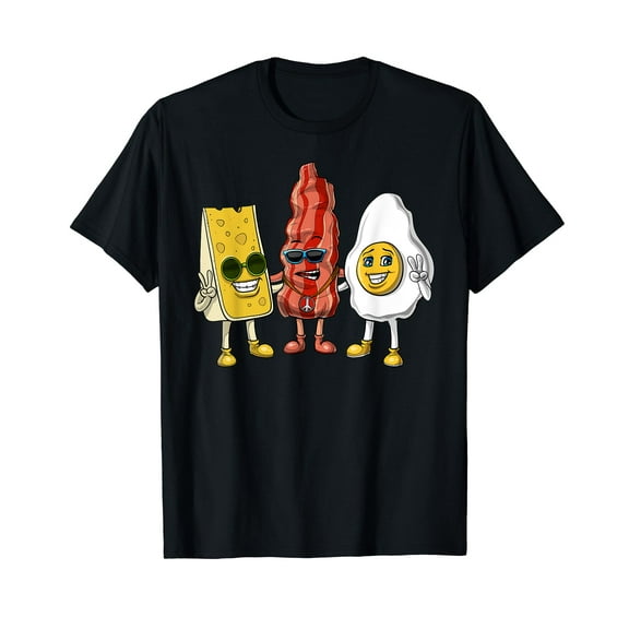 Bacon Egg And Cheese Funny Breakfast Food Black T-Shirt
