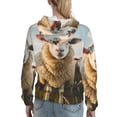 thumbnail image 7 of Lsque Cute Prairie Sheep Herd Pattern Casual Women's Hoodie,Hooded Sweatshirt with Kangaroo Pocket,Pullover Hoodie with Eye-catching Drawstrings-Large, 7 of 7