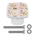 thumbnail image 1 of 4 Pieces Set Drawer Pulls Handle Square Wardrobe Cabinet Knobs with Stainless Steel Screws Furniture Kitchen Decor, 1 of 5