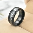 thumbnail image 4 of Unisex Dragon Ring Titanium Steel Electroplated Diamond Inlay Ring European American Design Band Ring Jewelry Gift for Men and Women, 4 of 5