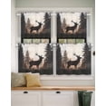 thumbnail image 2 of Retro Elk Short Blackout Curtains 45 Inch Long Vintage Animal Nature Forest Abstract Style Rod Pocket Kitchen Curtains, 2 Panels Thermal Insulated Room Darkening Drapes for Bedroom, 42"W x 45"L, 2 of 5