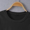 thumbnail image 6 of Womens Tops under $5 Short Sleeve Print Round Neck Short Crop Top Black S, 6 of 6