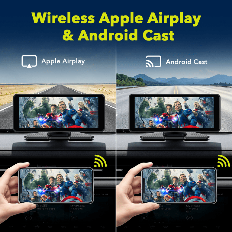 All-in-one affordable 10-inch display - Wireless Android Auto, Carplay,  Dual Dash Cam, Reverse cam etc