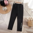 thumbnail image 2 of Krdevn Girls Leggings Letters Printed Winter Pants Cozy Stretchy Warm Joggers for Everyday Casual Wear Kids,6-7 Years, 2 of 5