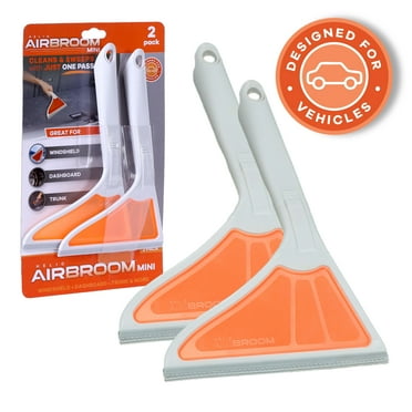 Helio Air Broom Mini Auto Detailer Kit – 2 Piece: All-Surface Sweeper & Squeegee for Cars, Upholstery, Carpets, Windows & Windshields