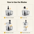 thumbnail image 5 of Food Processor 10.5 Cup, Vegetable Choppers with Slicing Shredding Chopping Kneading, Dishwasher Safe, Food Grinder, Stainless Steel Blades, for Smoothie Fruit Dough, 2.6QT, 5 of 7