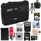 Coleman Xtreme C6WP HD Shock & Waterproof Digital Camera (Black) with 32GB Card Case Flex Tripod Kit