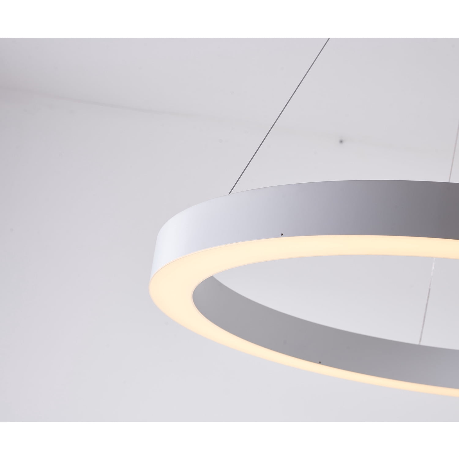 Modern Halo Ring Light - Matte White light Ceiling Light with Crystal Accent - 21.6 Inch Diameter
