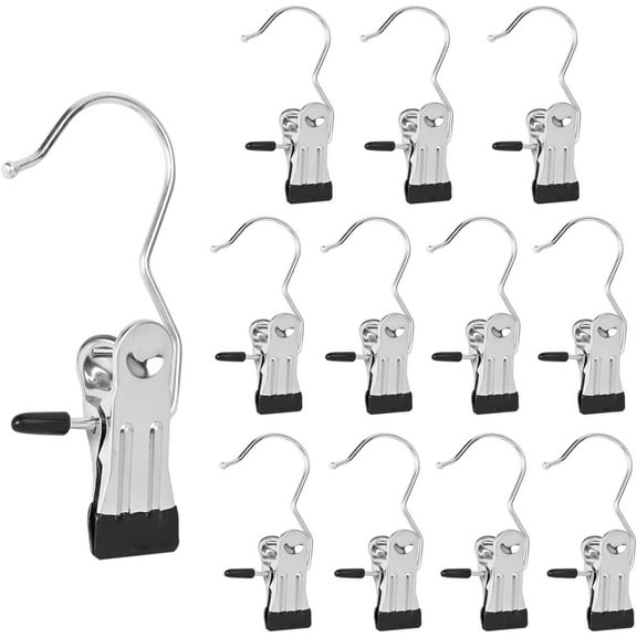 RUseeN Boot Hangers for Closet, 16 Pack Hanging Hooks for Laundry, Towel Clips Boot Organizer for Home and Travel, Clothespins Clip Hangers for Pants Hats Socks Gloves