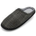 thumbnail image 4 of SLM Men's Indoor Slipper Cozy Warm Faux Fur Lined Slip On Mule Houndstooth Knitted Soft Shoes, 4 of 5