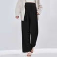 thumbnail image 5 of Purcolt Women's Maternity Wide Leg Yoga Pants Stretchy High Waist Loose Fit Over The Belly Pants Summer Casual Soft Work Office Pregnancy Pants, 5 of 7